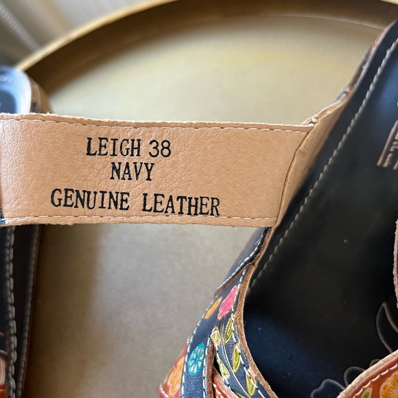 L’ARTISTE LEIGH WEDGE SANDALS | SLIP ON | NAVY | SIZE: EU 38 | NWOT - Picture 7 of 8